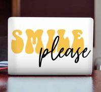 Stickers voor laptop Glimlach alsjeblieft geel - thumbnail