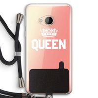Queen zwart: HTC U Play Transparant Hoesje met koord