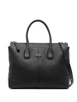 Tod's sac cabas à logo ton sur ton - Noir