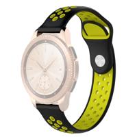 Double Color Wrist Strap Watch Band for Galaxy Watch 42mm (Black Yellow)