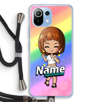 Chibi Maker vrouw: Xiaomi Mi 11 Lite Transparant Hoesje met koord