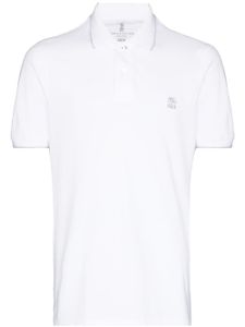 Brunello Cucinelli polo à logo - Blanc