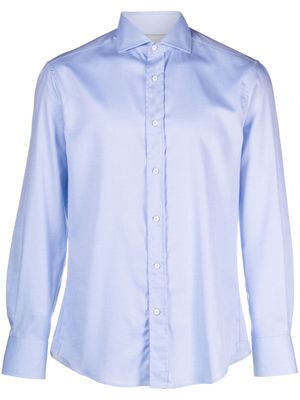 Brunello Cucinelli chemise en coton à manches longues - Bleu