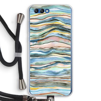 Watercolor Agate: Honor 10 Transparant Hoesje met koord
