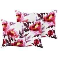 Beliani-LANROSSO-Tuinkussen set van 2-Roze|Wit-40 x 60 cm-Polyester