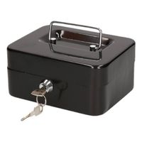 Orange85 - Geldkist - Metaal - Zwart - Met Sleutel - Met Handvat - thumbnail