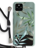 Tropical watercolor leaves: Pixel 5a 5G Transparant Hoesje met koord