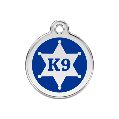 Sheriff Navy roestvrijstalen hondenpenning medium/gemiddeld dia. 3 cm - Reddingo
