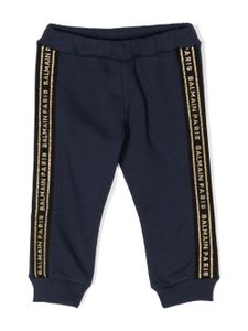 Balmain Kids pantalon de jogging à logo imprimé - Bleu