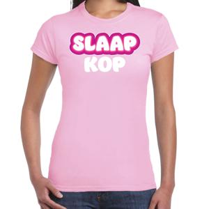 Verkleed T-shirt voor dames - slaapkop - roze - carnaval - foute party