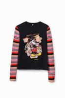 T-shirt met patch van Mickey Mouse - BLACK - L