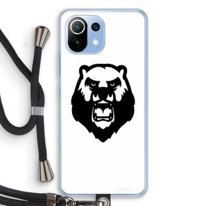 Angry Bear (white): Xiaomi Mi 11 Lite Transparant Hoesje met koord