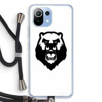 Angry Bear (white): Xiaomi Mi 11 Lite Transparant Hoesje met koord