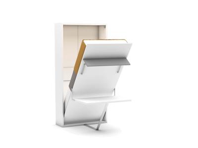 Eenpersoons opklapbed met bureau - Happy - grijs - Polyether matras SG 40 - tot 80 KG
