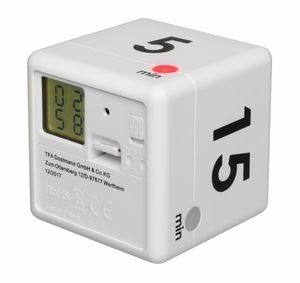 TFA-Dostmann CUBE-TIMER Digitale kookwekker Zwart, Wit