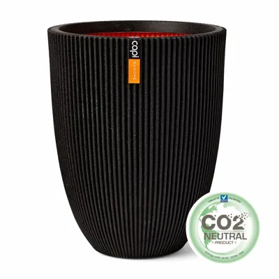 CAPI EUROPE Vaas elegant lg groove d34h46 zwart