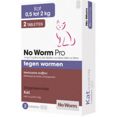 No Worm Pro Kleine Kat & Kitten 2 tabletten