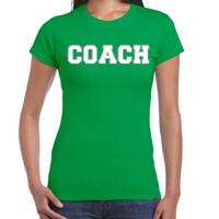 Bellatio Decorations Cadeau t-shirt voor dames - coach - groen - bedankje - verjaardag 2XL  - - thumbnail