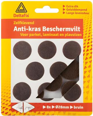Anti-krasvilt rond 28mm bruin 8st - Deltafix