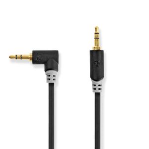 Stereo audiokabel | 3,5 mm male - 3,5 mm male haaks | 1,0 m | Antraciet