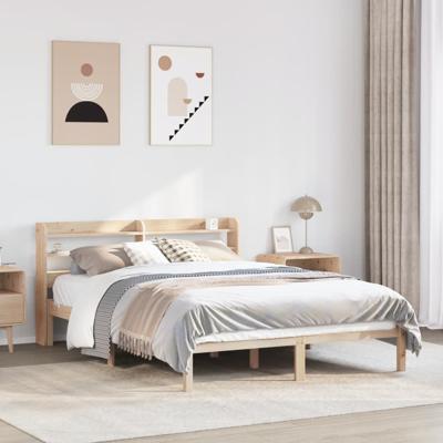 Bedframe zonder matras massief grenenhout 140x190 cm