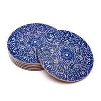 Mandala onderzetters donkerblauw (set van 6)