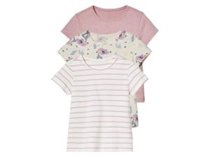 lupilu 3 peuters T-shirts (110/116, Wit/strepen/roze)