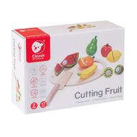 Classic World world houten snijfruit met snijplank, 17dlg.