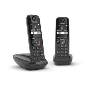 Gigaset AS690A Duo DECT draadloze telefoon met antwoordapparaat, met extra handset, zwart