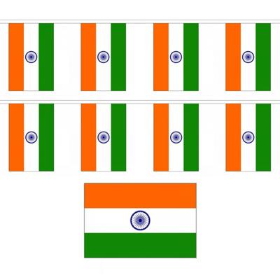 Vlaggenlijn van vlaggetjes van India - 2x - polyester - 900 cm - landen versieringen