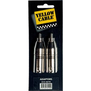 Yellow Cable AD19 RCA male - XLR male verloopplug (2 stuks)