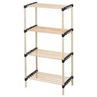 H&S Collection Schoenenrek - 4-laags - hout - 49x28x93 cm