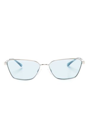 Emporio Armani lunettes de soleil carrées à logo gravé - Argent