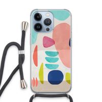 Bold Rounded Shapes: iPhone 13 Pro Transparant Hoesje met koord