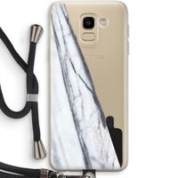 Gestreepte marmer: Samsung Galaxy J6 (2018) Transparant Hoesje met koord