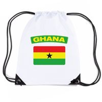 Ghana nylon rugzak wit met Ghanese vlag - thumbnail