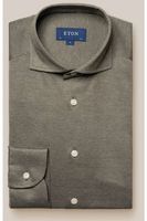 ETON Slim Fit Jersey shirt groen, Effen