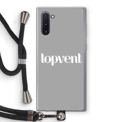 Topvent Grijs Wit: Samsung Galaxy Note 10 Transparant Hoesje met koord