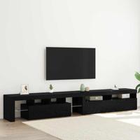 TV-kast 2 pcs Zwart Eiken 260 x 37 x 40 cm Bewerkt hout