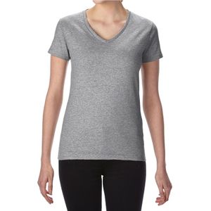 Basic V-hals t-shirt grijs voor dames 2XL (44/56)  -