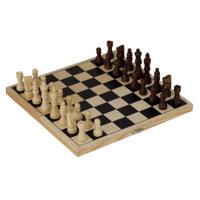 Goki Schaakbord - 26 x 26 cm - hout - opvouwbaar - schaakspel - schaken