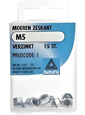 Moer zeskant m5 verz 15st - Deltafix