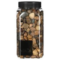 Mica Decorations decoratie stenen - 1 kilo - 650ml - donkerbruin mix - hobby steentjes