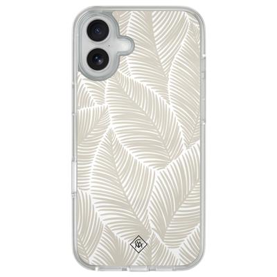 iPhone 16 hybride hoesje - Palmy leaves beige
