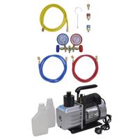 VidaXL Vacuümpomp met 2-voudige manometerset voor airconditioning