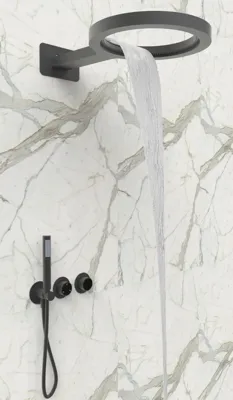 Luxe Douchekraan Set - Rond Design | 5 Kleuren | Messing | Regenval