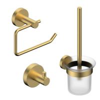 Adema Calypte Toiletset - 3-delig - geborsteld messing SW639937 /SW639938 / SW639940