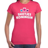 Shotjes Koningin drank fun t-shirt roze voor dames