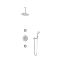 Hotbath Buddy - Inbouw Regendoucheset - 2 Stopkranen - Thermostatisch - Plafondbuis 15 cm - Hoofddouche 200 mm - Ronde Handdouche 3 Standen - Waterbesparend - V01