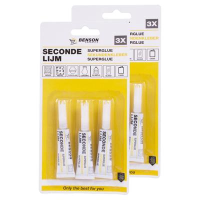 Benson Secondelijm - 6x 3 gram - alleslijm - superlijm